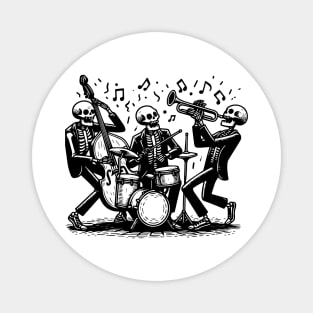 skeletons play jazz Magnet